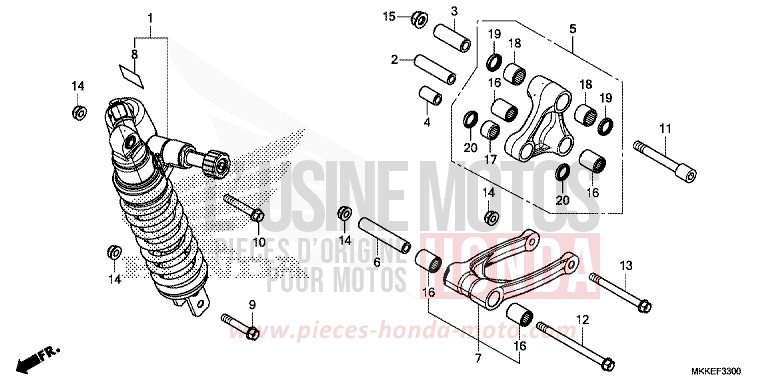 KISSEN, HINTEN von Africa Twin MAT BALLISTIC BLACK METALLIC (NHA86) von 2019